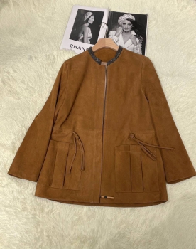 Замшевая женская куртка   Артикул BMS-108849. Вид 1