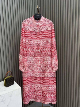 Платье-рубашка макси с принтом Monogram Tiles Louis Vuitton Артикул BMS-118554. Вид 2
