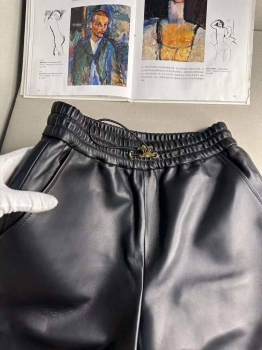 Кожаные шорты Celine Артикул BMS-121676. Вид 3