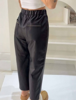 Кожаные брюки  Brunello Cucinelli Артикул BMS-130719. Вид 2