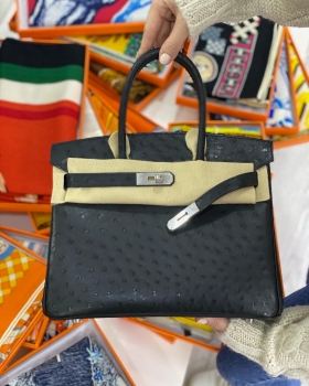 Сумка женская BIRKIN Ostrich GHW, 30 cm Hermes Артикул BMS-66227. Вид 1