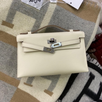 Сумка женская   Kelly Pochette PHW, Swift Color Craie,  Hermes Артикул BMS-61356. Вид 1