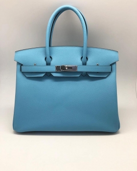  Сумка женская Birkin 30 cm, Bleu du nord  Epsom Hermes Артикул BMS-62678. Вид 1