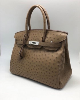 Сумка женская  BIRKIN Ostrich GHW, 30 cm Hermes Артикул BMS-64707. Вид 2