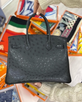 Сумка женская BIRKIN Ostrich GHW, 30 cm Hermes Артикул BMS-66227. Вид 3