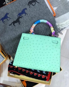  Сумка женская Kelly Ostrich GHW, 25 cm Hermes Артикул BMS-64703. Вид 2
