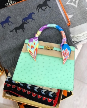  Сумка женская Kelly Ostrich GHW, 25 cm Hermes Артикул BMS-64703. Вид 1