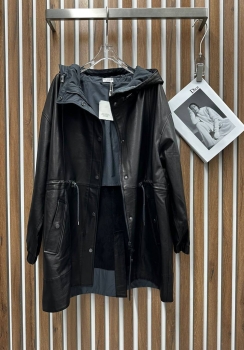 Кожаная куртка Brunello Cucinelli Артикул BMS-135164. Вид 2