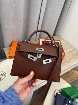  Сумка женская Kelly mini PHW, Chevre  Hermes Артикул BMS-139471. Вид 1