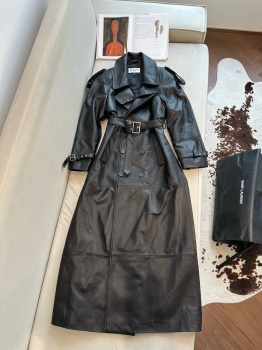 Кожаный тренч Yves Saint Laurent Артикул BMS-142278. Вид 1