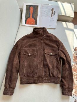 Замшевый бомбер Yves Saint Laurent Артикул BMS-142744. Вид 1