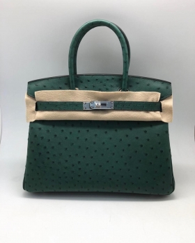 Сумка женская  BIRKIN Ostrich GHW, 30 cm Hermes Артикул BMS-64708. Вид 1