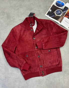 Бомбер из натуральной замши Kiton Артикул BMS-134174. Вид 1