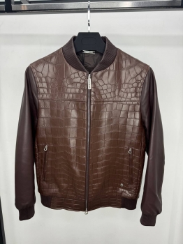 Кожаная куртка со вставками из кожи крокодила  Stefano Ricci Артикул BMS-150583. Вид 1 Кожаная куртка со вставками из кожи крокодила  Stefano Ricci Артикул BMS-150583. Вид 1