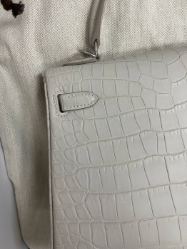 Сумка женская Kelly, 25 cm, PHW Crocodile Niloticus Mat Hermes Артикул BMS-109078. Вид 4