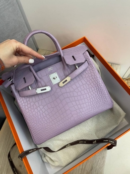 Сумка женская Birkin, 30 cm Lisse Porosus PHW  Hermes Артикул BMS-131428. Вид 5