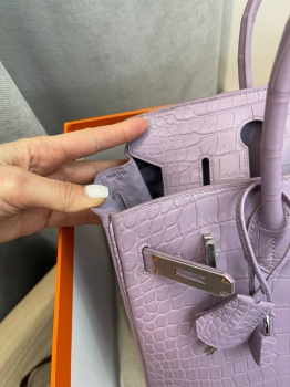 Сумка женская Birkin, 30 cm Lisse Porosus PHW  Hermes Артикул BMS-131428. Вид 6