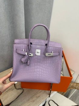 Сумка женская Birkin, 30 cm Lisse Porosus PHW  Hermes Артикул BMS-131428. Вид 7