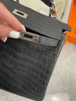Сумка женская  Kelly, 25 cm, PHW MATTE NILOTICUS Hermes Артикул BMS-131489. Вид 6