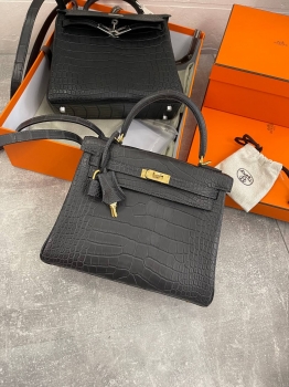 Сумка женская  Kelly, 25 cm, PHW MATTE NILOTICUS Hermes Артикул BMS-131490. Вид 1