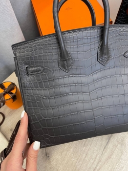 Сумка женская Birkin , 25 cm, PHW MATTE NILOTICUS Hermes Артикул BMS-131611. Вид 4