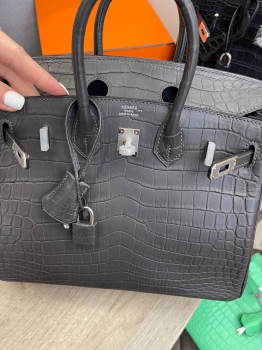 Сумка женская Birkin , 25 cm, PHW MATTE NILOTICUS Hermes Артикул BMS-131611. Вид 5