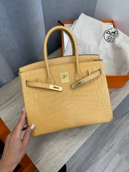 Сумка женская Birkin , 30, GHW MATTE NILOTICUS Hermes Артикул BMS-132981. Вид 1