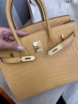 Сумка женская Birkin , 30, GHW MATTE NILOTICUS Hermes Артикул BMS-132981. Вид 2