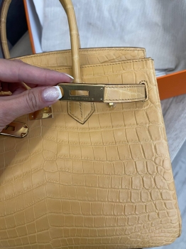 Сумка женская Birkin , 30, GHW MATTE NILOTICUS Hermes Артикул BMS-132981. Вид 3