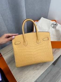 Сумка женская Birkin , 30, GHW MATTE NILOTICUS Hermes Артикул BMS-132981. Вид 5