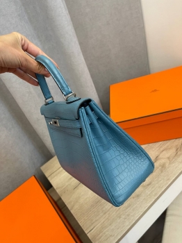 Сумка женская Kelly, 25 cm, PHW Crocodile Niloticus Mat Hermes Артикул BMS-132983. Вид 2