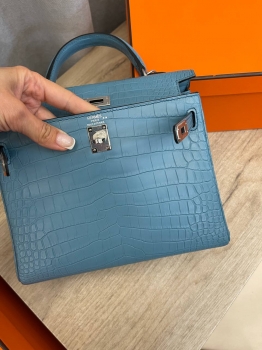 Сумка женская Kelly, 25 cm, PHW Crocodile Niloticus Mat Hermes Артикул BMS-132983. Вид 4