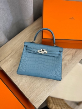 Сумка женская Kelly, 25 cm, PHW Crocodile Niloticus Mat Hermes Артикул BMS-132983. Вид 5