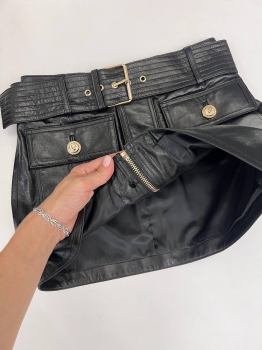 Кожаная юбка  Balmain Артикул BMS-133972. Вид 2