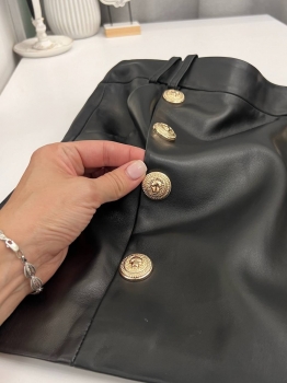 Кожаная юбка Balmain Артикул BMS-133976. Вид 5