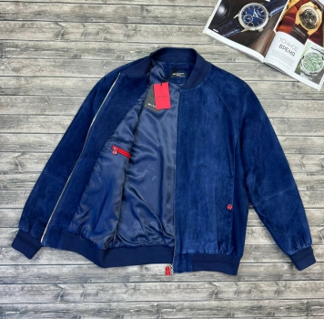 Бомбер из натуральной замши  Kiton Артикул BMS-134337. Вид 2