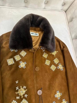 Замшевый жакет  Miu Miu Артикул BMS-134717. Вид 2