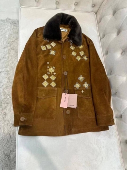 Замшевый жакет  Miu Miu Артикул BMS-134717. Вид 1
