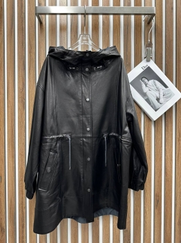 Кожаная куртка  Brunello Cucinelli Артикул BMS-135107. Вид 2