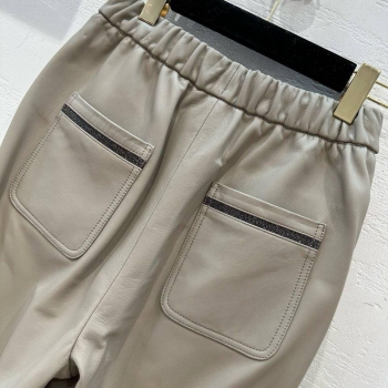 Кожаные брюки Brunello Cucinelli Артикул BMS-136205. Вид 2