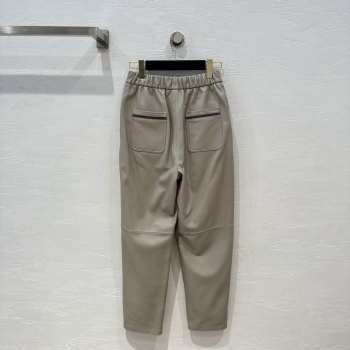 Кожаные брюки Brunello Cucinelli Артикул BMS-136205. Вид 3