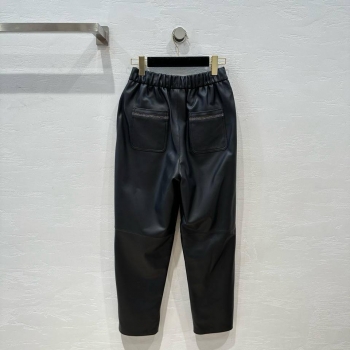 Кожаные брюки Brunello Cucinelli Артикул BMS-136204. Вид 2