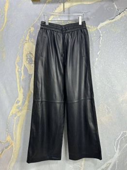 Кожаные брюки Brunello Cucinelli Артикул BMS-136202. Вид 1