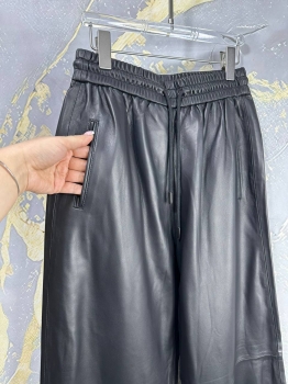 Кожаные брюки Brunello Cucinelli Артикул BMS-136202. Вид 2