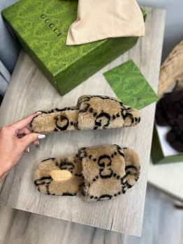 Меховые тапочки  Gucci Артикул BMS-136238. Вид 3