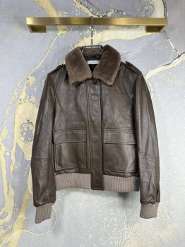 Кожаная куртка  Brunello Cucinelli Артикул BMS-136471. Вид 2