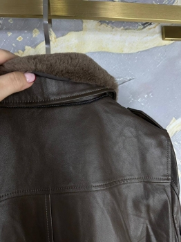 Кожаная куртка  Brunello Cucinelli Артикул BMS-136471. Вид 4
