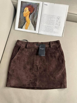 Замшевая юбка Yves Saint Laurent Артикул BMS-136607. Вид 1