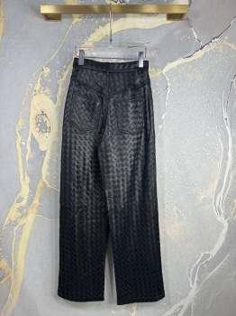 Кожаные брюки Bottega Veneta Артикул BMS-136617. Вид 2