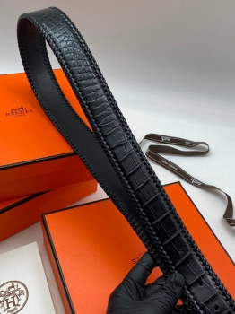 Ремень из натуральной кожи крокодила Hermes Артикул BMS-137607. Вид 2